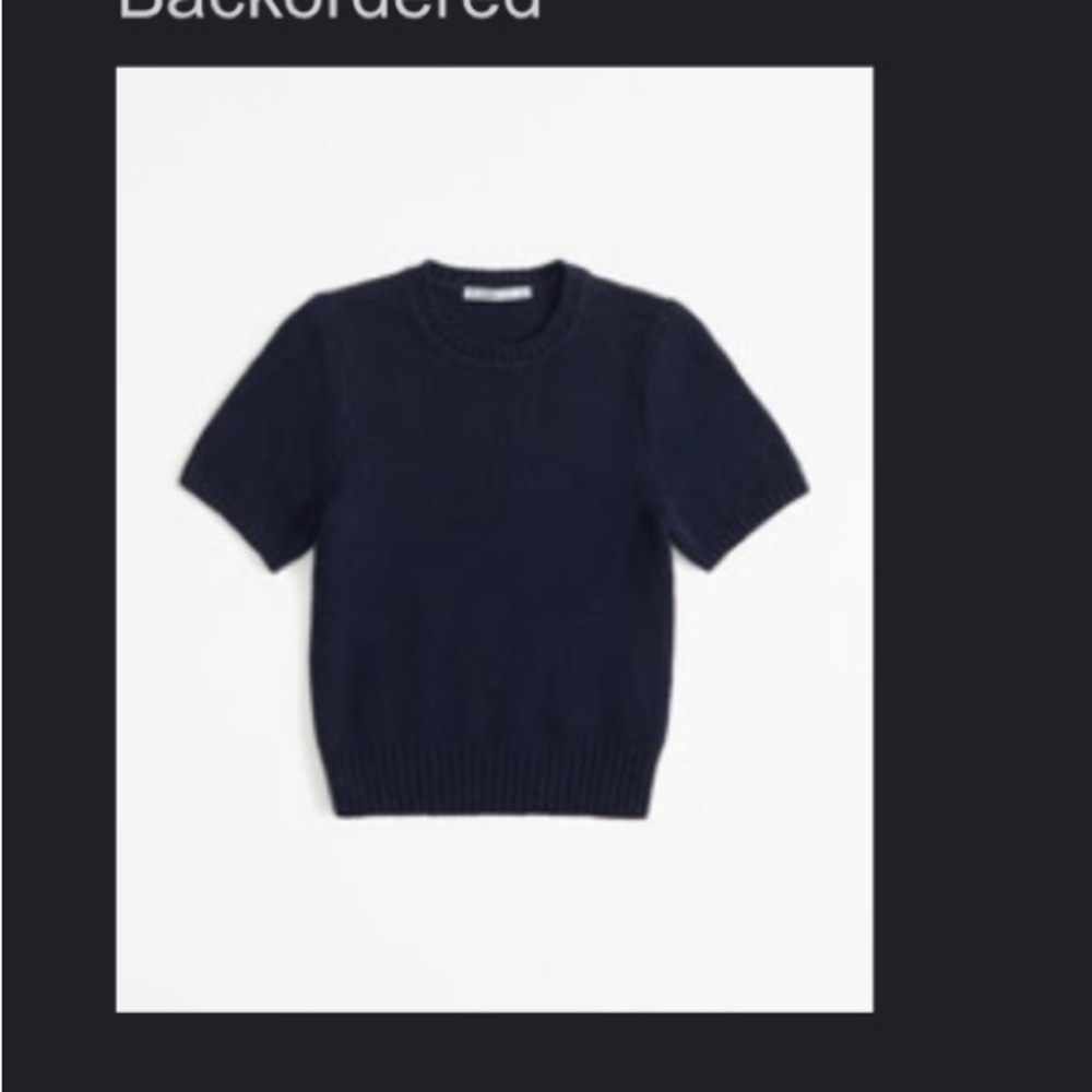 Abercrombie & Fitch Textural Crew Sweater Tee Navy size XL